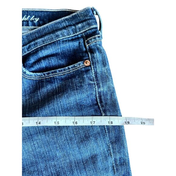 7 For All Mankind Women's Straight Leg Jeans In a Medium Wash - Picture 5 of 8